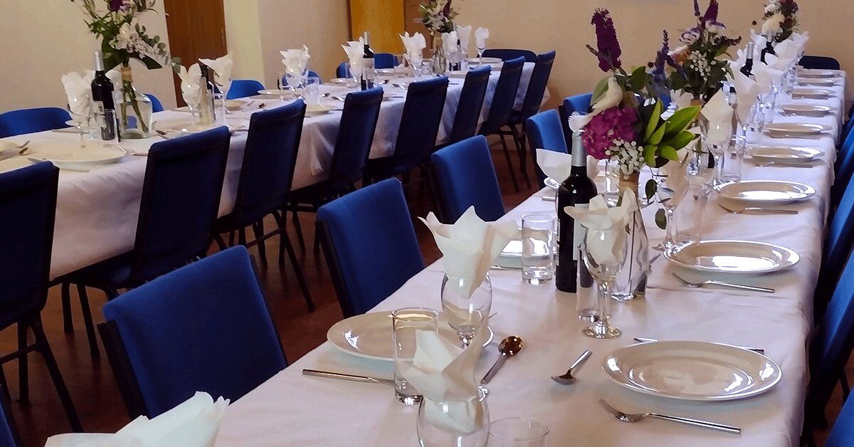 table set for a reception